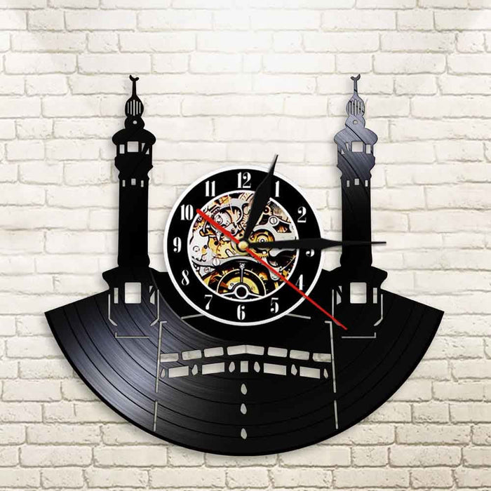 Famous City Mecca Wall Sign Vinyl Record Led Clock Islamic