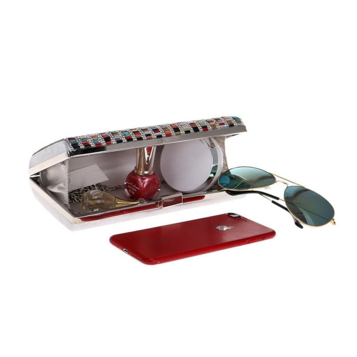 Fashion Banquet Party Diamond Square Handbag Gold