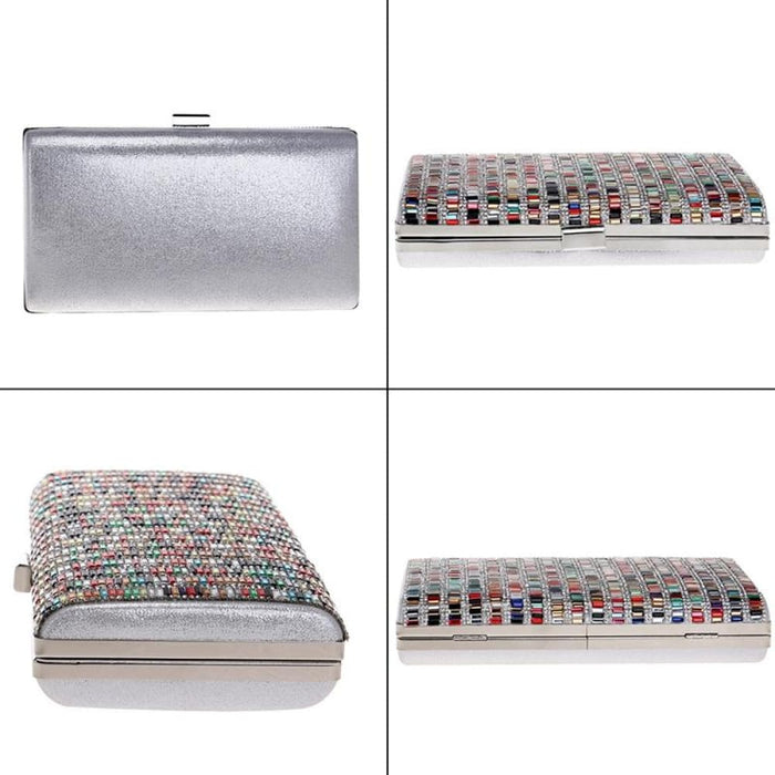 Fashion Banquet Party Diamond Square Handbag Gold