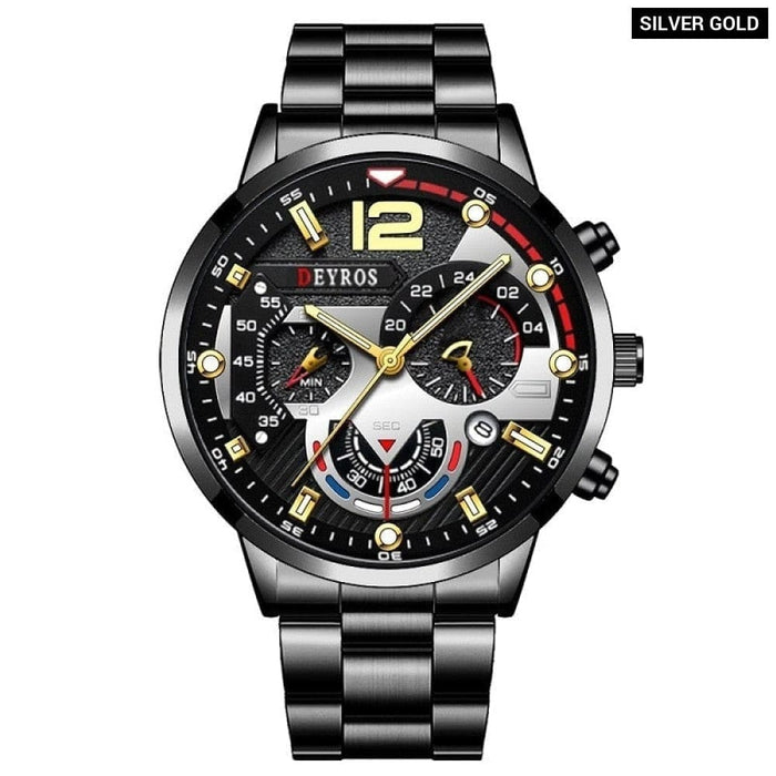 Fashion Mens Sports Watches Luxury Stainless Steel Quartz