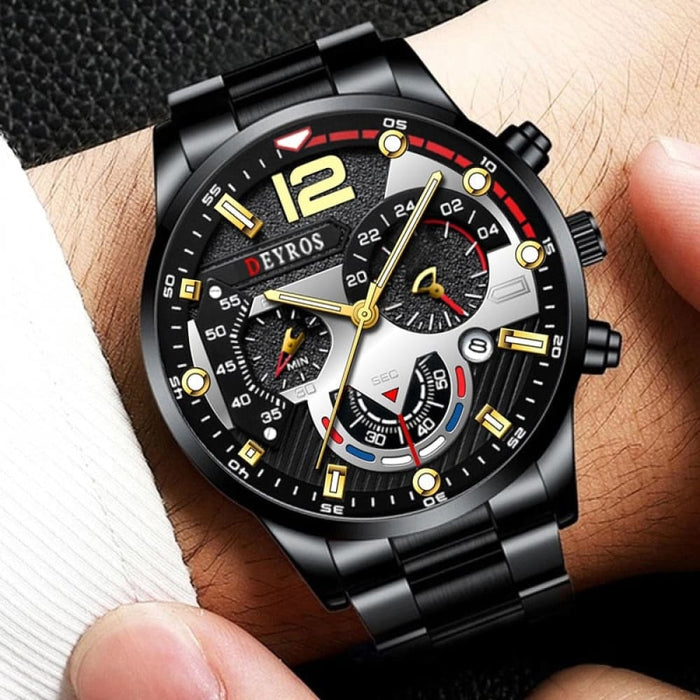 Fashion Mens Sports Watches Luxury Stainless Steel Quartz