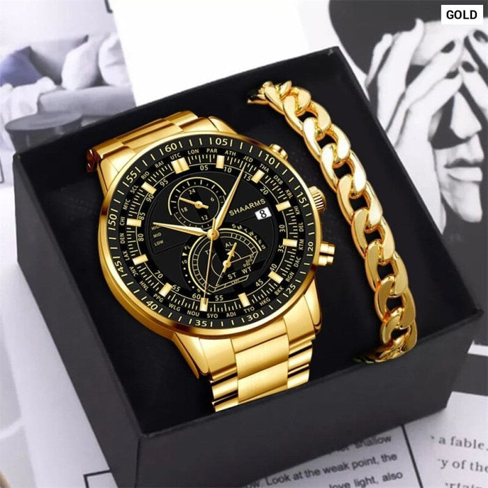 Fashion Mens Stainless Steel Watches Quartz Wristwatch