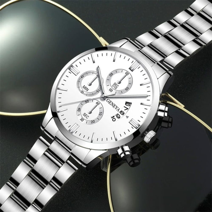 Fashion Mens Watches For Men Luxury Silver Stainless Steel