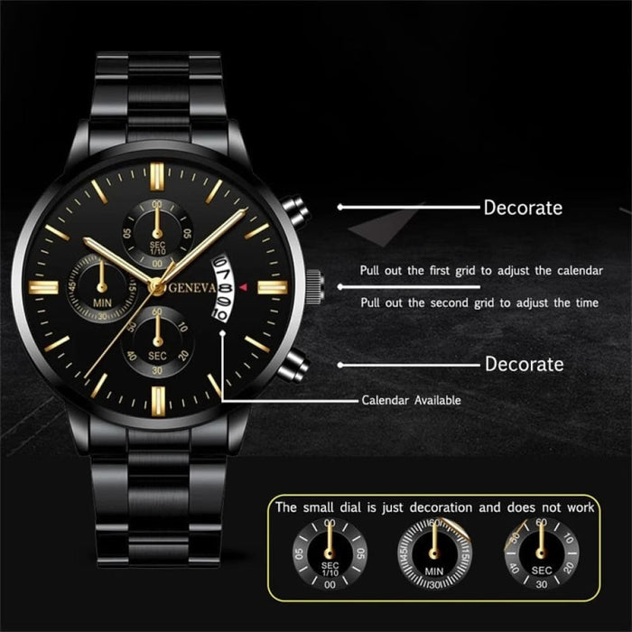 Fashion Mens Watches Luxury Stainless Steel Quartz Wrist