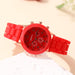 Fashion Women Watches Elegant Red Silicone Quartz Watch