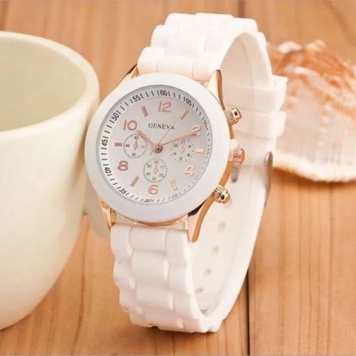 Fashion Women Watches White Silicone Jelly Quartz Watch