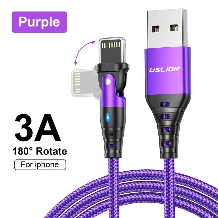 Fast Charging 180 Usb Cable For Iphone 14/13/mini/pro Max