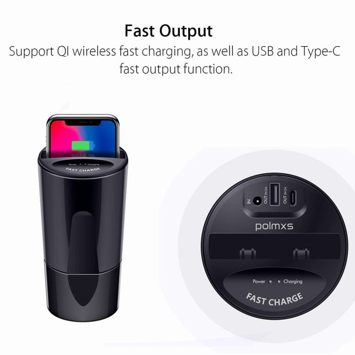 Fast Qi Cup Shape Wireless Charger With Usb Port