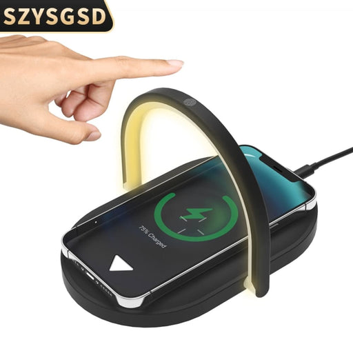 20w Fast Wireless Charger With Round Night Lamp