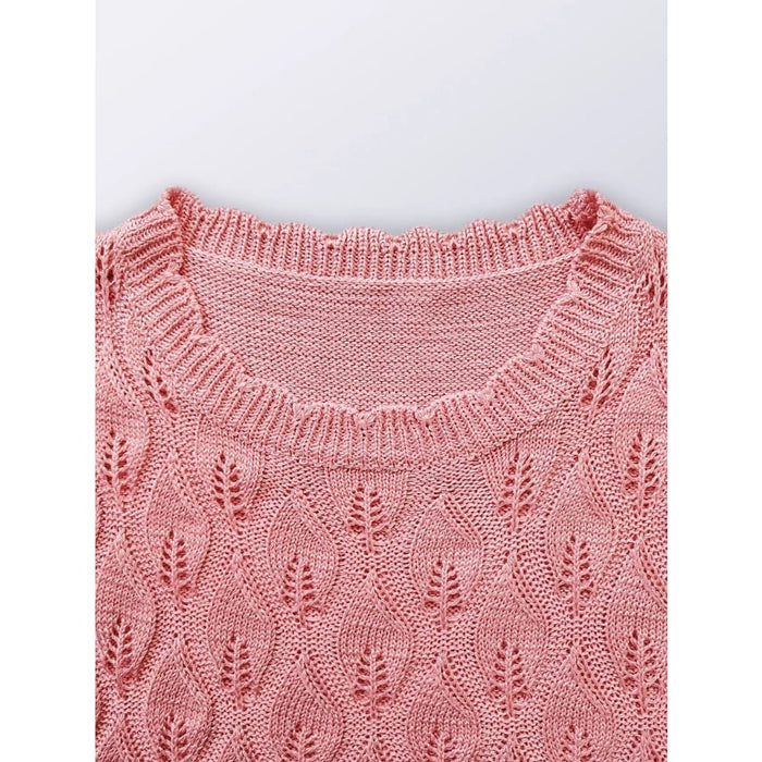 Feather Hollow out Sleeveless Knit Top for Women