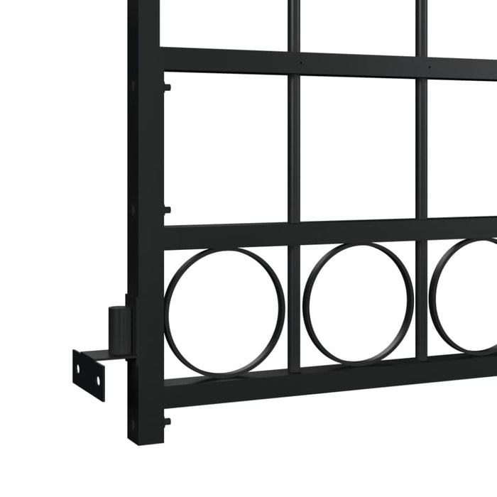 Fence Gate With Arched Top Steel 89x200 Cm Black Oapipb