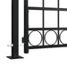 Fence Gate With Arched Top And 2 Posts 105x204 Cm Black