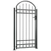 Fence Gate With Arched Top And 2 Posts 105x204 Cm Black
