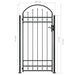 Fence Gate With Arched Top And 2 Posts 105x204 Cm Black
