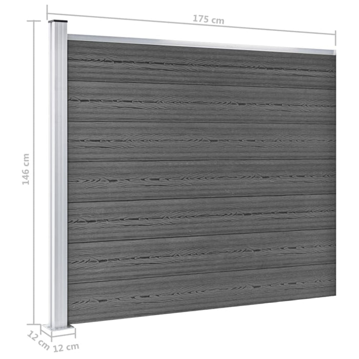Fence Panel Wpc 175x146 Cm Black Oanknp