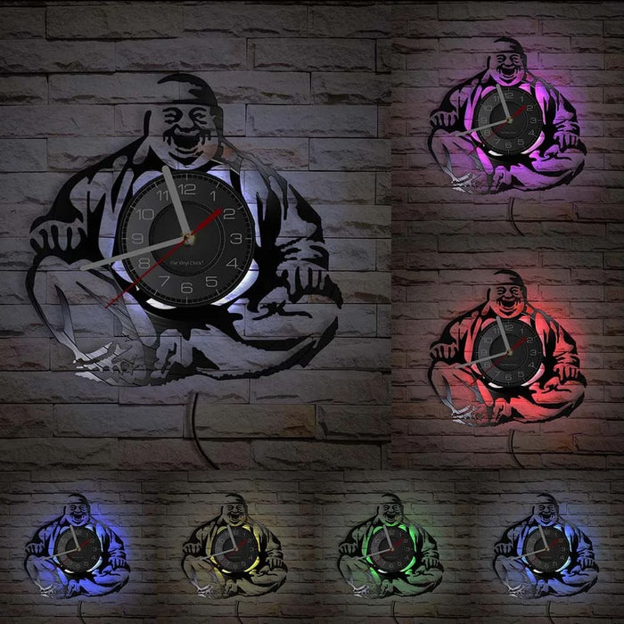 Feng Shui Buddha Vinyl Record Wall Clock