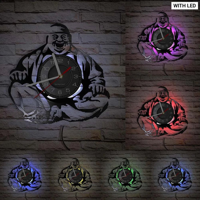 Feng Shui Buddha Vinyl Record Wall Clock