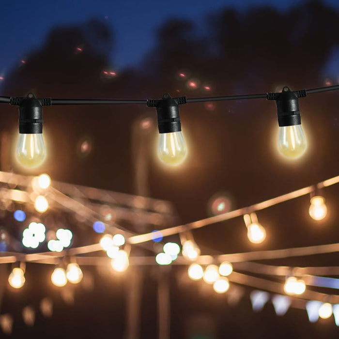17m Festoon String Lights Solar Powered Xmas Party