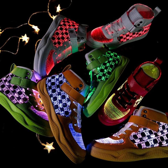 Fiber Optic Usb Rechargeable Glowing Sneakers Party All