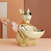 Dog Cat Figurine with Creative Tissue Boxes Table Statue