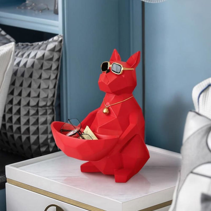 Dog Cat Figurine with Creative Tissue Boxes Table Statue