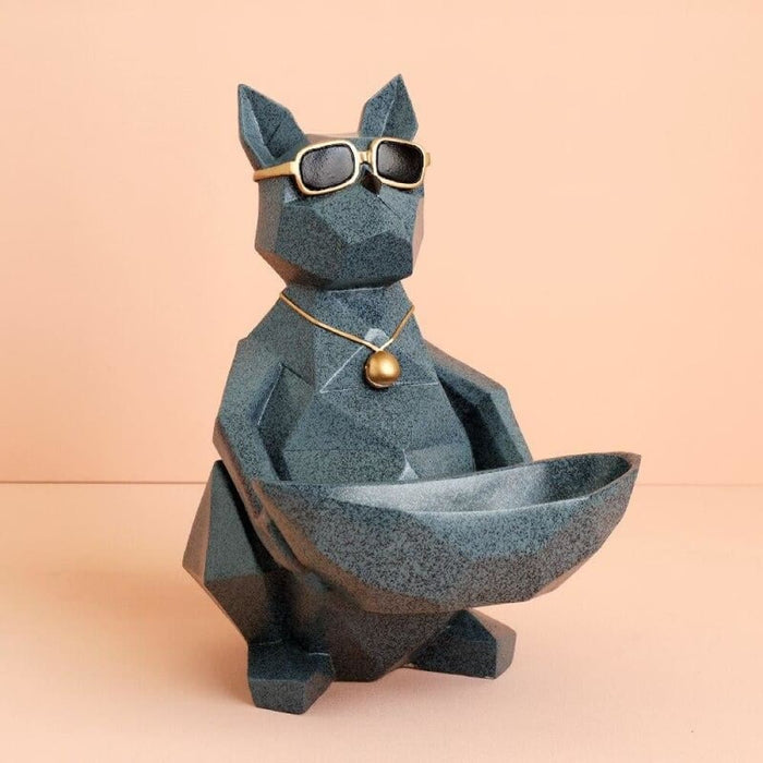 Dog Cat Figurine with Creative Tissue Boxes Table Statue