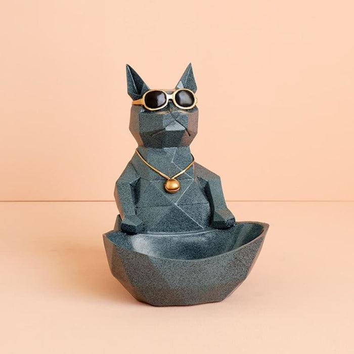 Dog Cat Figurine with Creative Tissue Boxes Table Statue