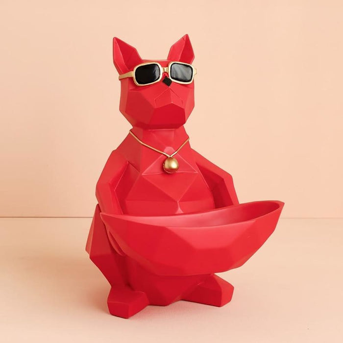 Dog Cat Figurine with Creative Tissue Boxes Table Statue