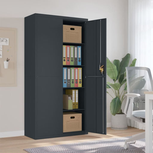 File Cabinet Anthracite 90x40x180 Cm Steel Ttkipp