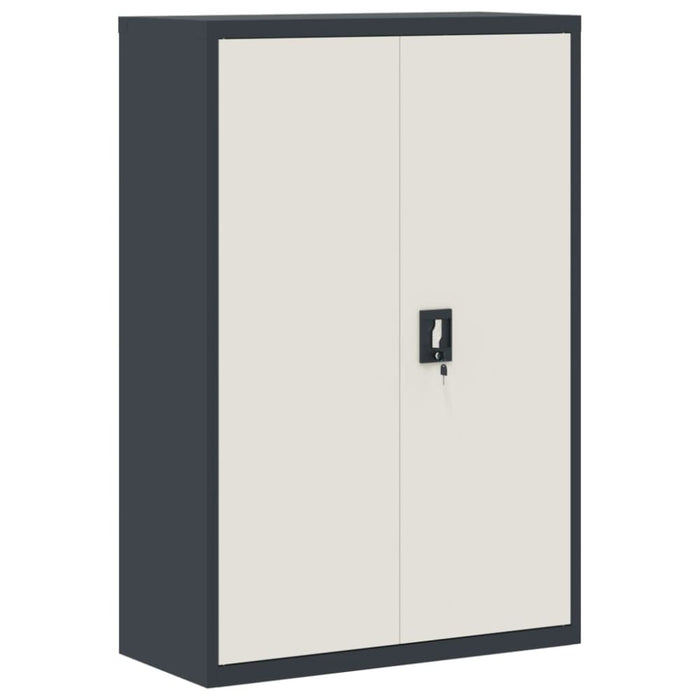 File Cabinet Anthracite And White 90x40x140 Cm Steel Ttkian