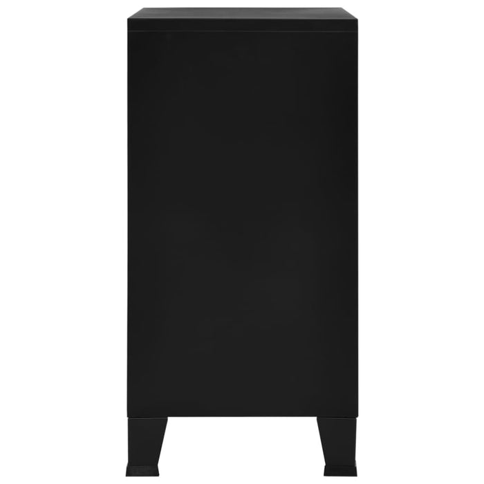 Filing Cabinet with 4 Doors Industrial Black 75x40x80 Cm