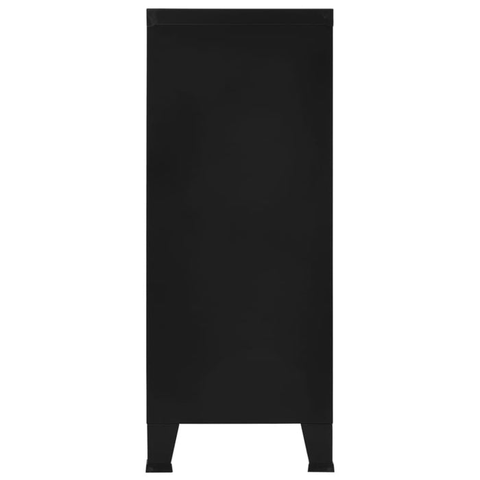 Filing Cabinet Industrial Black 90x40x100 Cm Steel Oaptpl