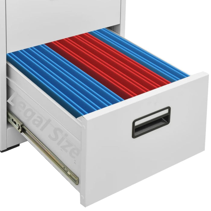 Filing Cabinet Light Grey 46x62x133 Cm Steel Ttlxik