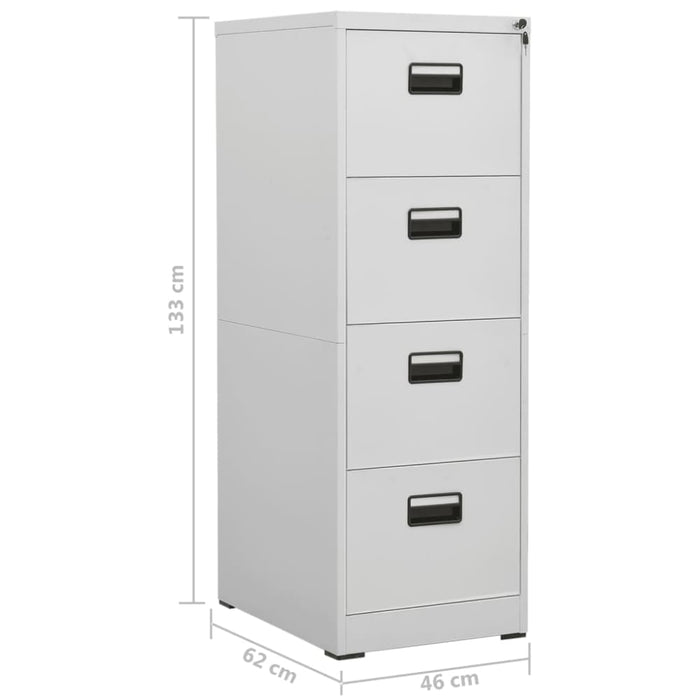 Filing Cabinet Light Grey 46x62x133 Cm Steel Ttlxik