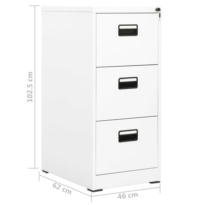 Filing Cabinet White 46x62x102.5 Cm Steel Ttlxia