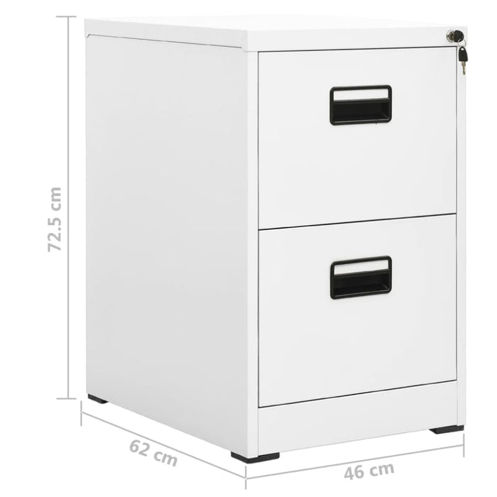 Filing Cabinet White 46x62x72.5 Cm Steel Ttlxib