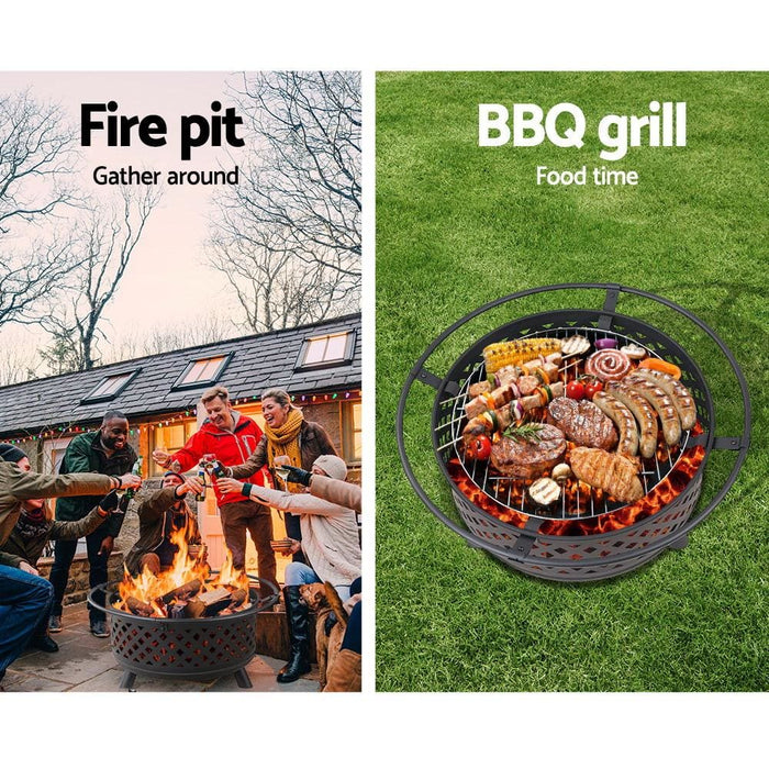 Fire Pit Bbq Grill Smoker Portable Outdoor Fireplace Patio