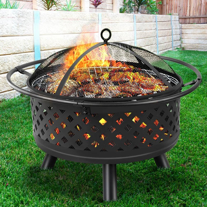 Fire Pit Bbq Grill Smoker Portable Outdoor Fireplace Patio