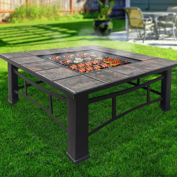 Fire Pit Bbq Grill Smoker Table Outdoor Garden Ice Pits