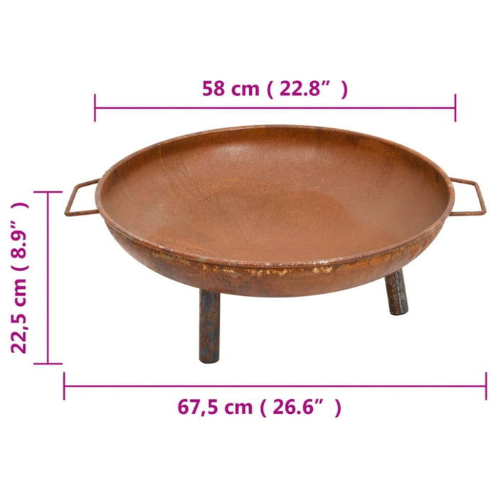 Fire Pit 67.5x58x22.5 Cm Steel Tottai