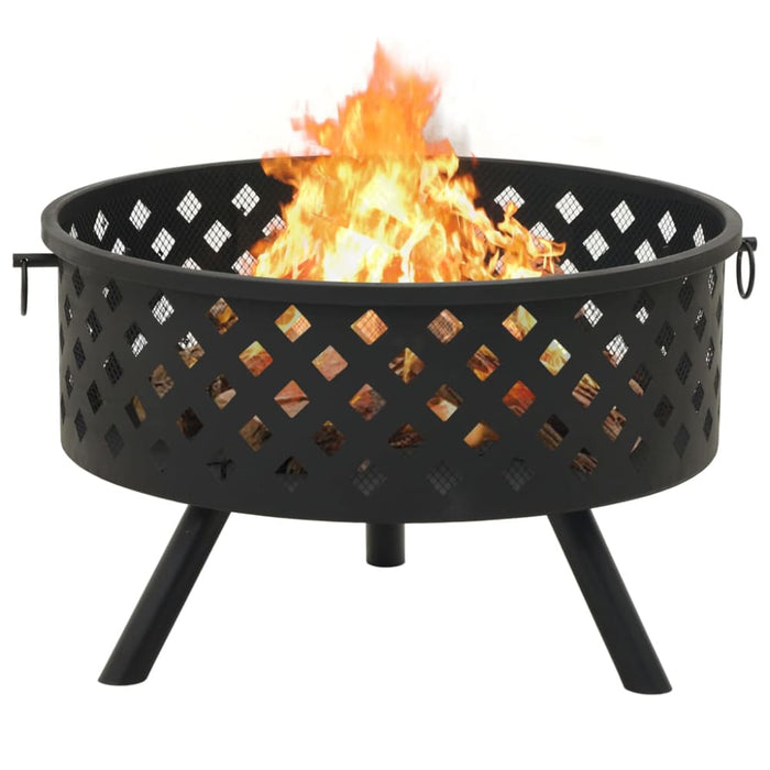 Fire Pit With Poker 68 Cm Xxl Steel Toonkb