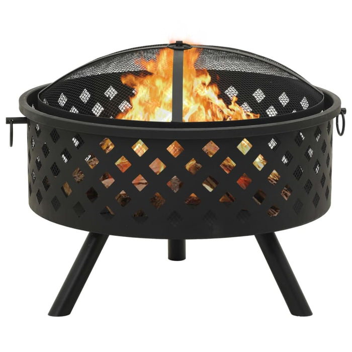 Fire Pit With Poker 68 Cm Xxl Steel Toonkb