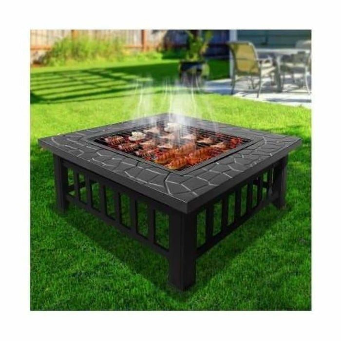 Fire Pit Bbq Table Grill Outdoor Garden Wood Burning