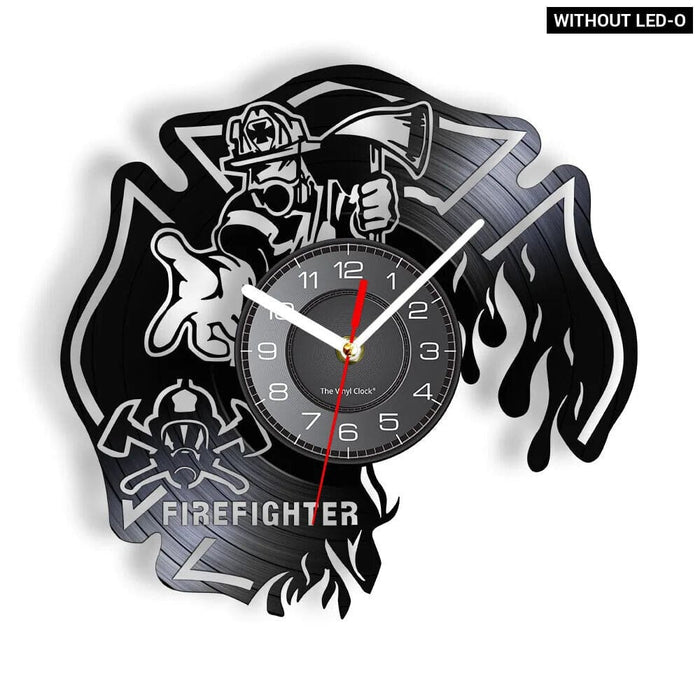 Firefighter Wall Clock with Maltese Cross Design