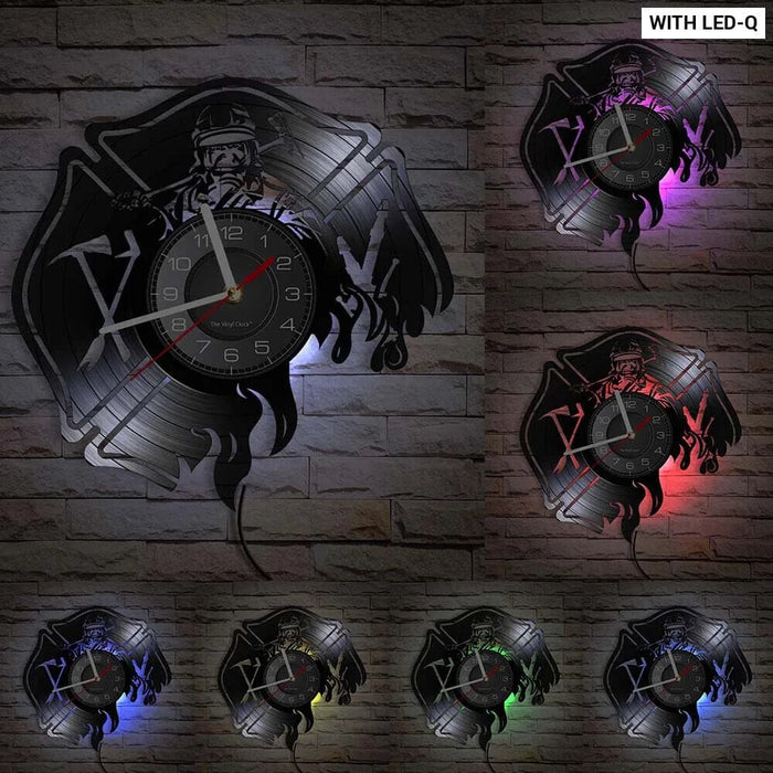 Firefighter Wall Clock with Maltese Cross Design