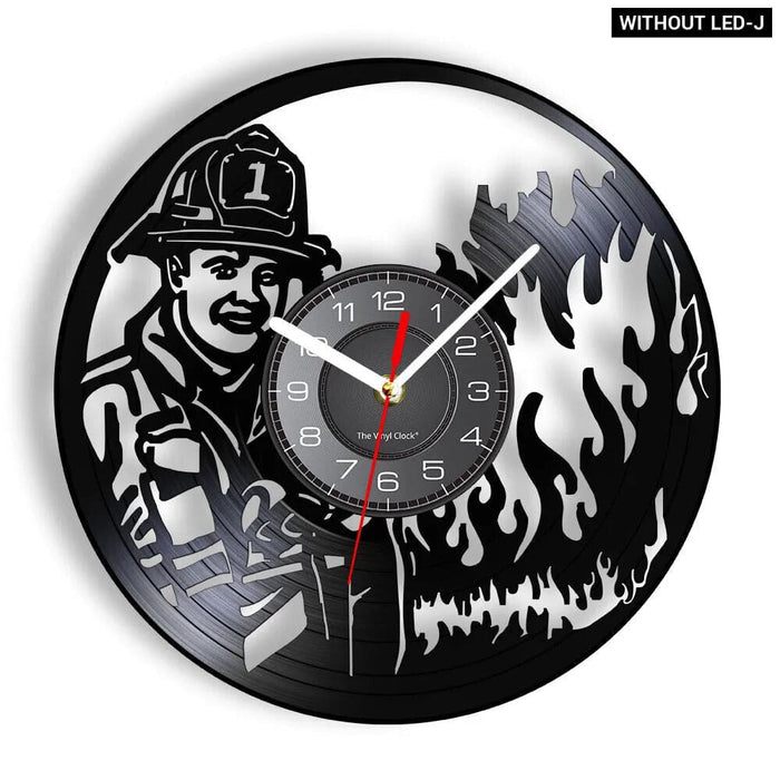Firefighter Wall Clock with Maltese Cross Design