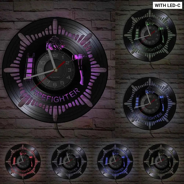 Firefighter Wall Clock with Maltese Cross Design