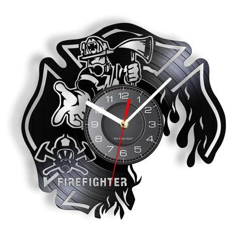 Firefighter Wall Clock with Maltese Cross Design
