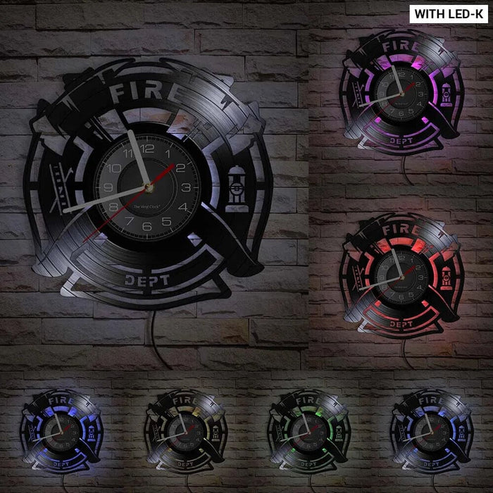 Firefighter Wall Clock with Maltese Cross Design