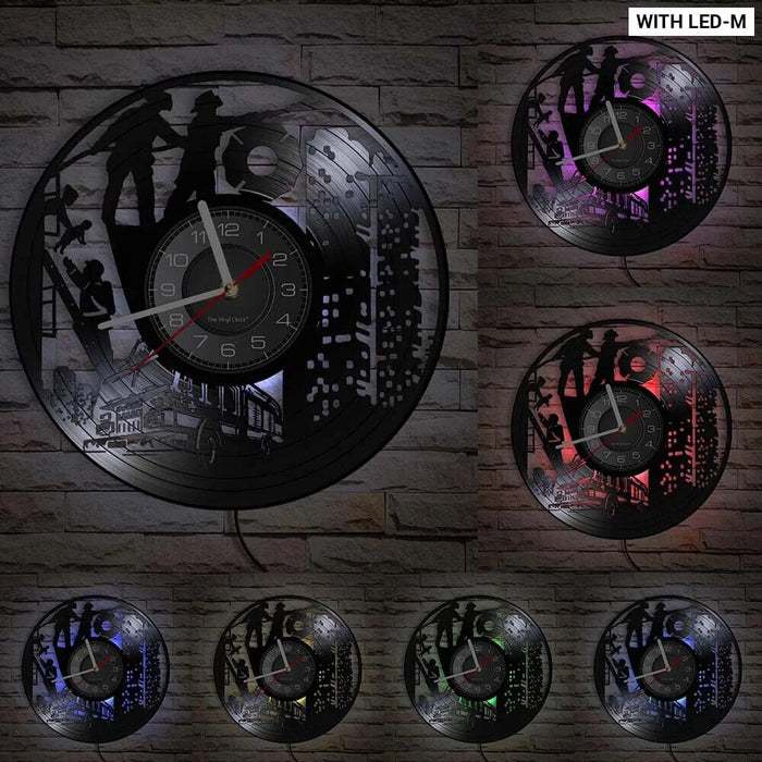 Firefighter Wall Clock with Maltese Cross Design